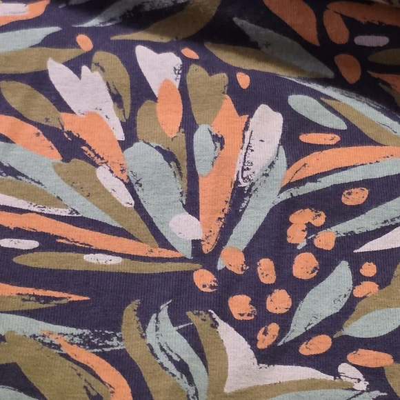 Pact Fit & Flare Cutout Back Dress Fkoral Leaf Pattern Purple Multicolor Size S - Picture 6 of 9